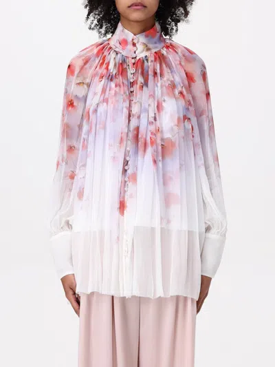 Zimmermann Crush Printed Viscose Shirt In Pink