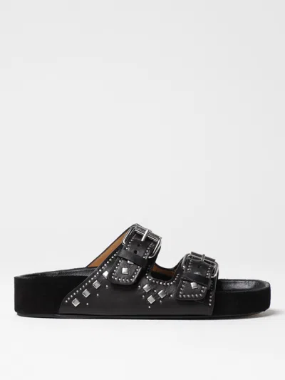 Isabel Marant Lennyo Leather Sandals In Black