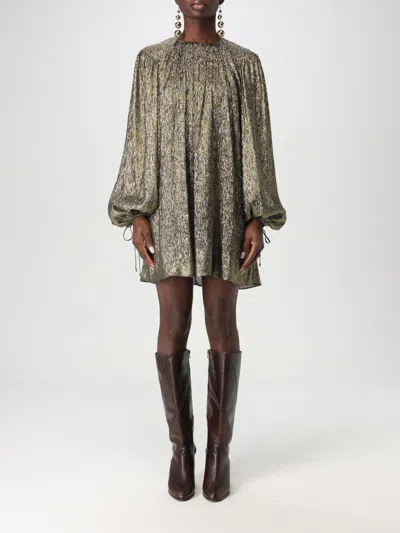 Chloé Lamé Silk Blend Mini Dress In Black