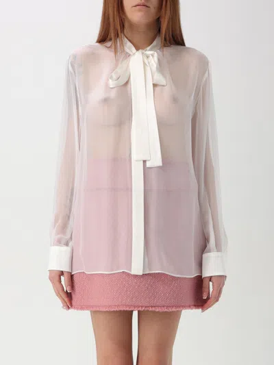 Dolce & Gabbana Chiffon Pussy-bow Shirt In White