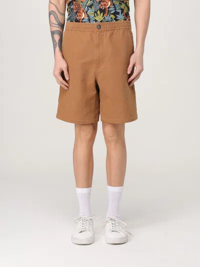 Apc A.p.c. Camel Brown Elastic Waist Shorts In Tobacco