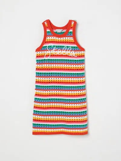 Stella Mccartney Abito Traforato Con Logo In Multicolor