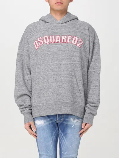 Dsquared2 Grey Cotton Sweatshirt With Logo In Grey