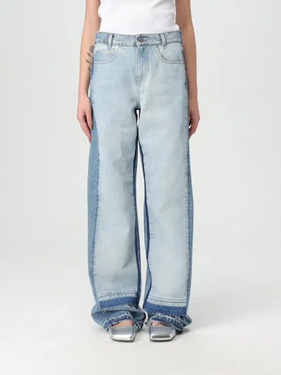 Stella Mccartney Straight-leg Jeans With Contrasting Panels In Blue