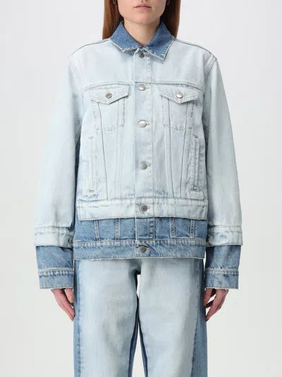 Stella Mccartney Denim Jacket With Contrasting Panel In Blue