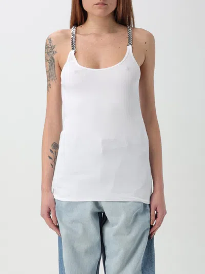 Stella Mccartney White Tank Top With Chain Straps In White
