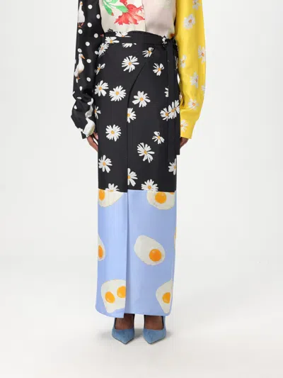 Moschino 'silk Skirt Patchwork' Wrap Design Floral Egg In Multicolor
