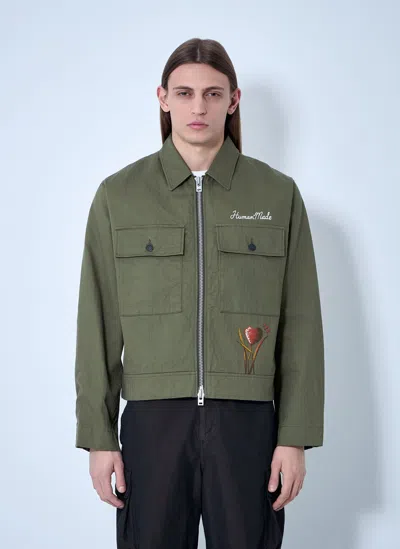 Human Made Long Sleeve Casual Jacket In Olive