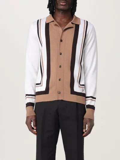 Dolce & Gabbana Wool Cardigan With Dg Embroidery In Neutrals