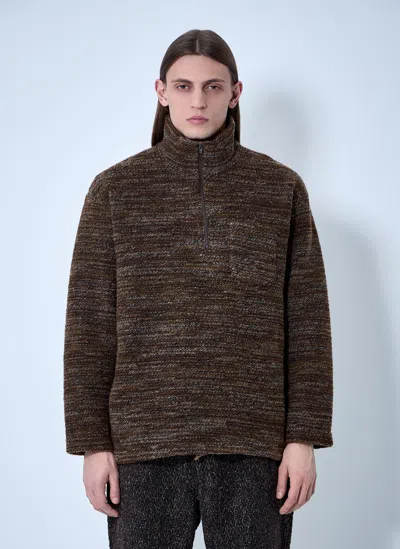 Engineered Garments Zip-up Sweater In Brown