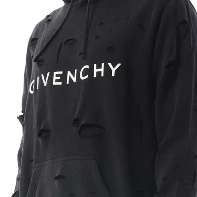 Givenchy Men's Archetype Hoodie With Destroyed Effect In Faded Black