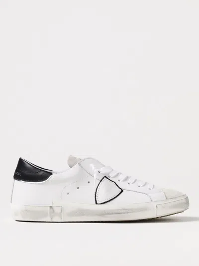 Philippe Model Low Paris Sneakers Black Heel Tab In White