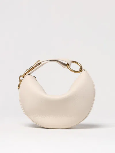 Burberry Knight Calf Leather Shoulder Bag In White