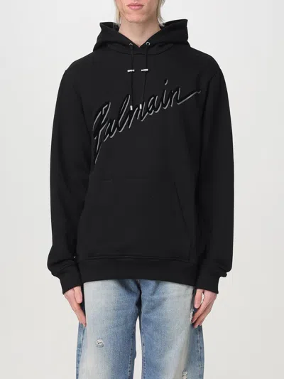 Balmain Oversized Ls Hoodie In Black