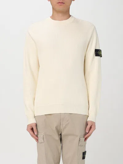 Stone Island White Sweater With Logo In White