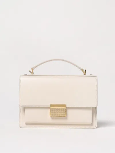 Golden Goose Deluxe Brand Structured Handbag With Gold-tone Clasp And Detachable Strap In White