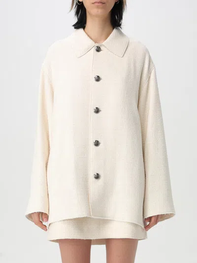 Philosophy Di Lorenzo Serafini Bouclé Cotton Caban Coat In Yellow Cream