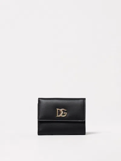 Dolce & Gabbana Dg Logo Leather Wallet In Black