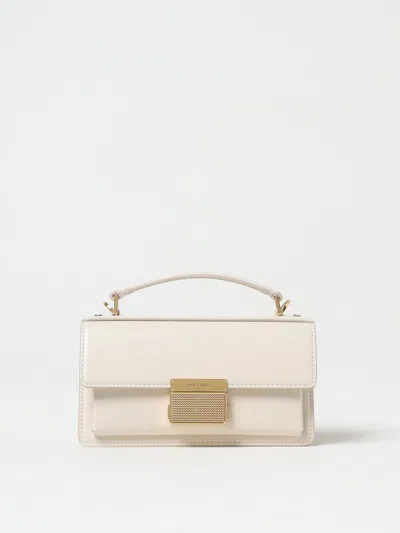 Golden Goose Deluxe Brand Structured Handbag With Gold-tone Clasp And Detachable Strap In White