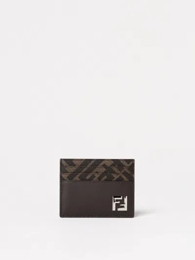 Fendi Brown Squared Ff Card Holder