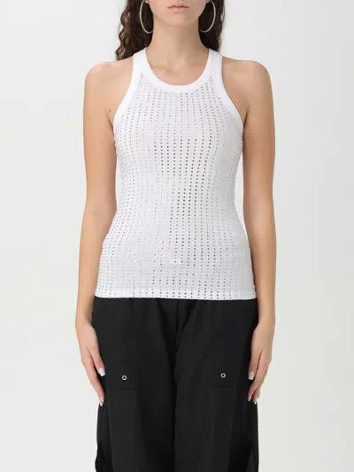 Attico Strass Tank Top In White