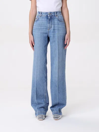 Dolce & Gabbana Dolce&gabbana Women Loose Denim Jeans With Stretch Crease In Blue