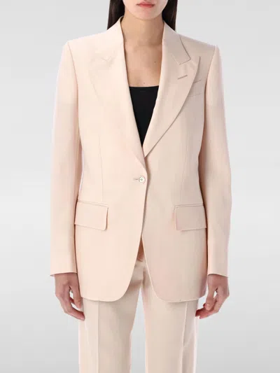 Tom Ford Single-breasted Silk Blazer Jacket In Blush Pink