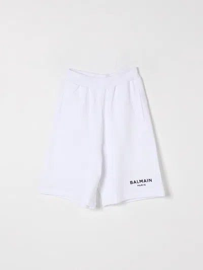 Balmain Logo-appliqué Shorts In White