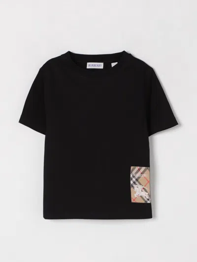 Burberry Black Cotton T-shirt In Black