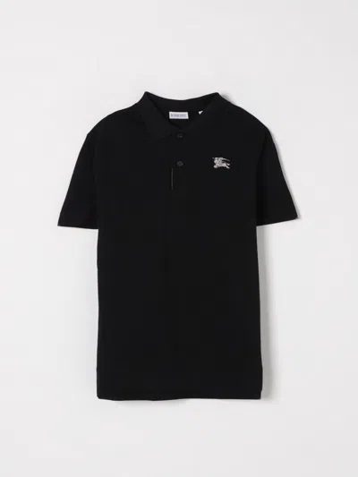Burberry Black Cotton Piqué Polo Shirt In Black