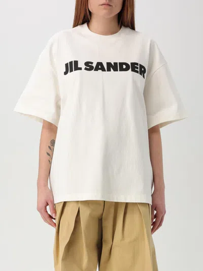 Jil Sander Women Ivory Cotton Oversize T-shirt In Multi