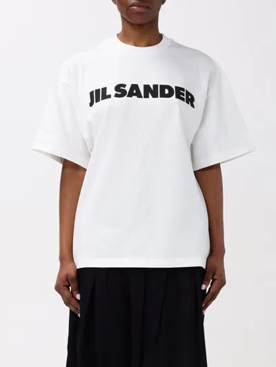 Jil Sander Women Ivory Cotton Oversize T-shirt In Multi