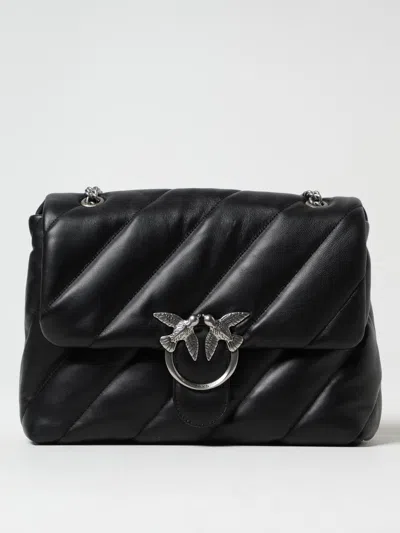 Pinko Big Love Puff Maxi Black/old Silver Bag In Black 1