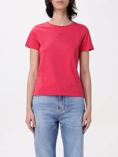 Pinko Cyclamen Pink 'bussolotto' T-shirt In Red