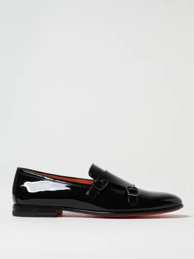 Santoni Men's Adrian Formal Loafer Black Patent Leather In Black