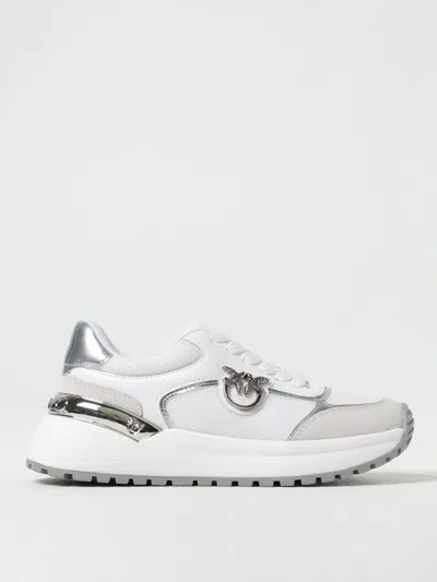 Pinko Low Top Sneakers Golden Detail In White