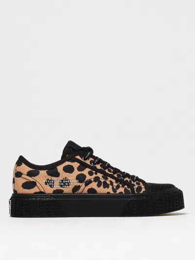 Marc Jacobs Tan & Black 'the Printed Canvas' Sneakers In Black