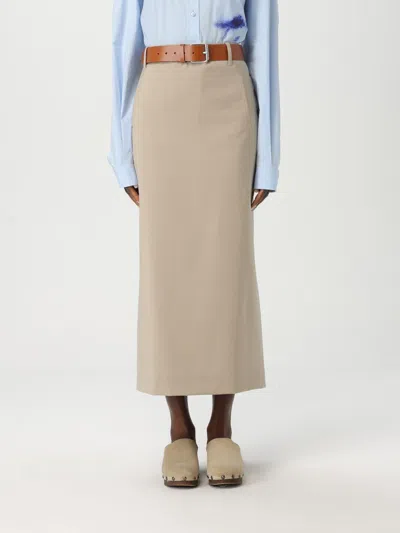 Moschino Jupe With Beige Wool Skirt In Neutral