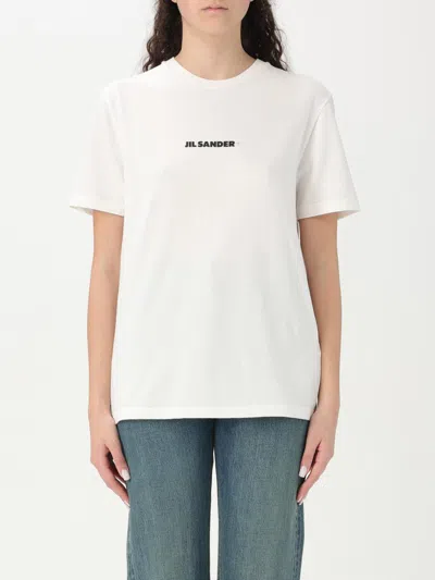 Jil Sander Logo Cotton Sweatshirt In Yellow Cream