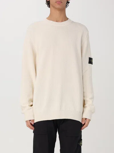 Stone Island White Sweater With Logo In White