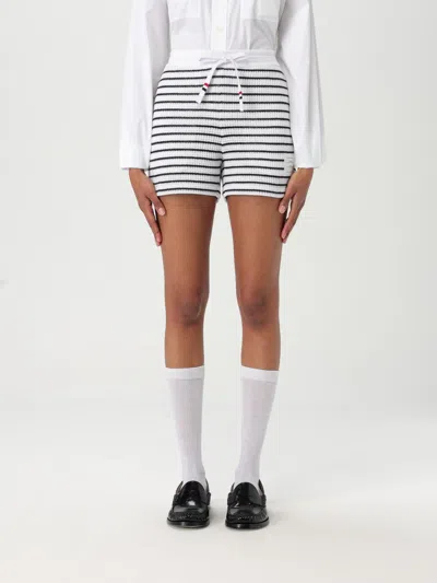 Thom Browne Striped Pattern Elastic Waistband Shorts In Multicolor