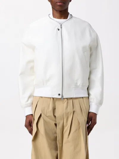 Jil Sander Bomber Jacket With Ribbed Cuffs And Hem In White