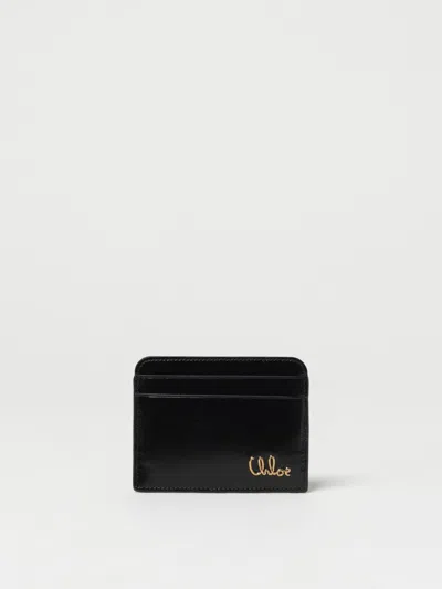 Chloé Chloe Iconic Black Card Holder In Black