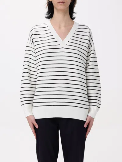 Lorena Antoniazzi V-neck Sweater In White/black In White