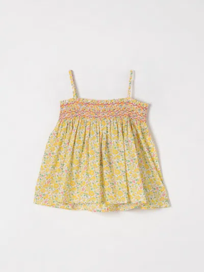 Bonpoint Liberty Fabric 'apolline' Top Kids In Yellow