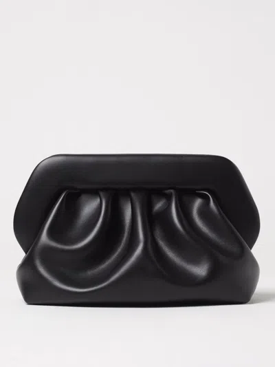 Themoirè Structured Black Bios Clutch With Magnetic Closure In Black