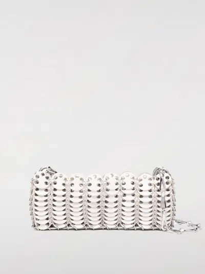 Rabanne Nano Iconic 1969 Cross Body Bag In Silver