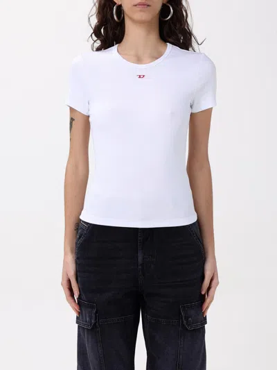 Diesel T-ele-long-d T-shirt In White