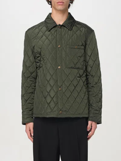 Burberry Men Green Quilted Jacket With Classic Collar In Tech Fabric Man In Black