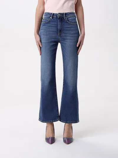 Pinko Power Stretch Denim Flared Jeans In Denim